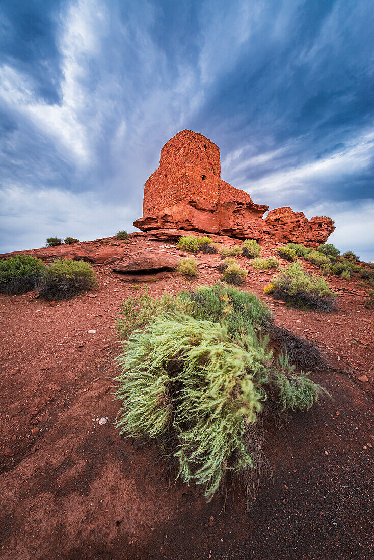 Abendlicht auf der Wukoki Ruine, Wupatki National Monument, Arizona