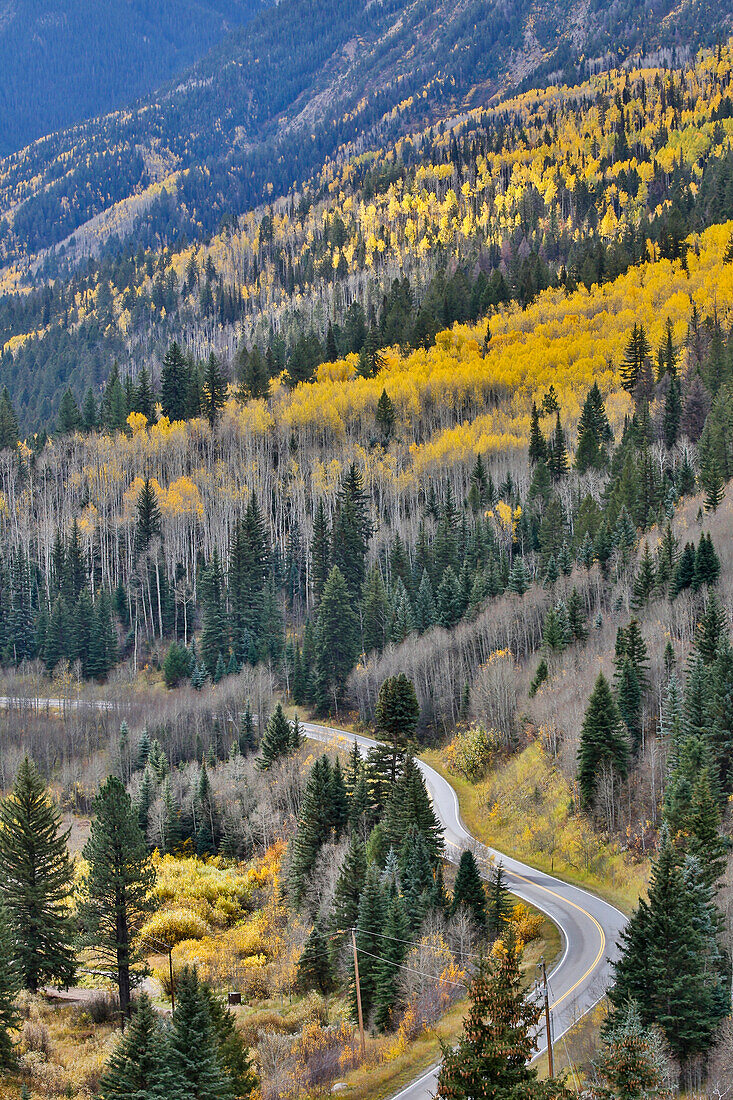 Road along Crystal River taken from just below McClure Pass, Colorado