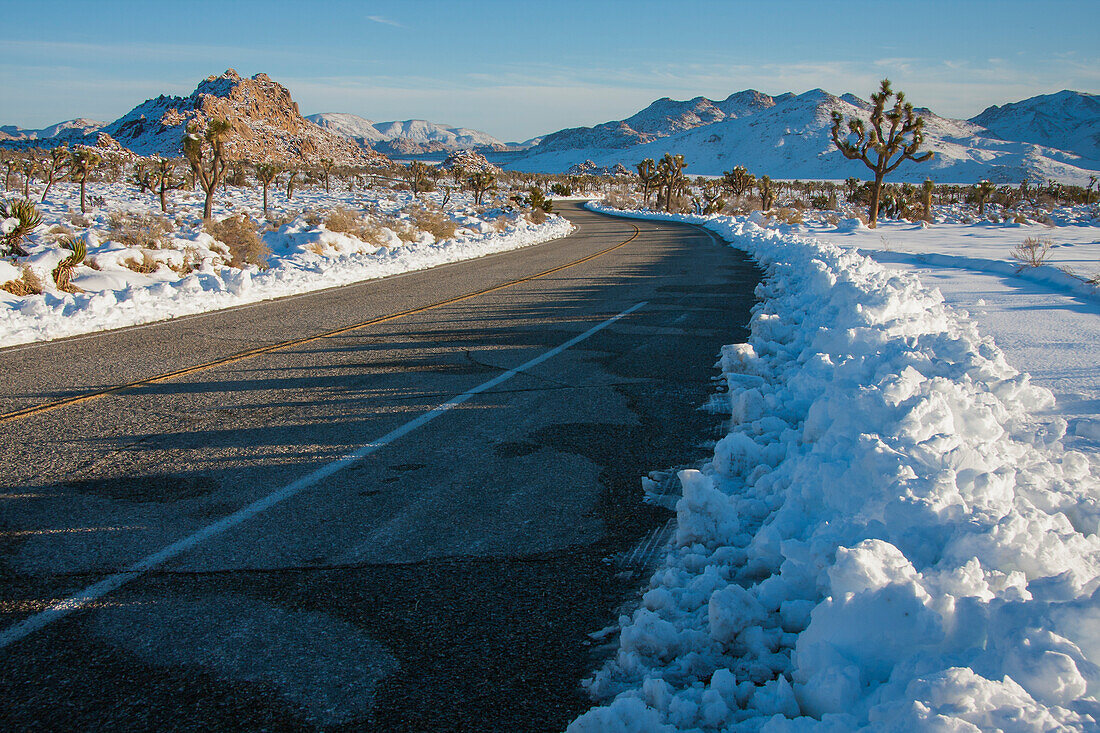 Snow in the high desert, California