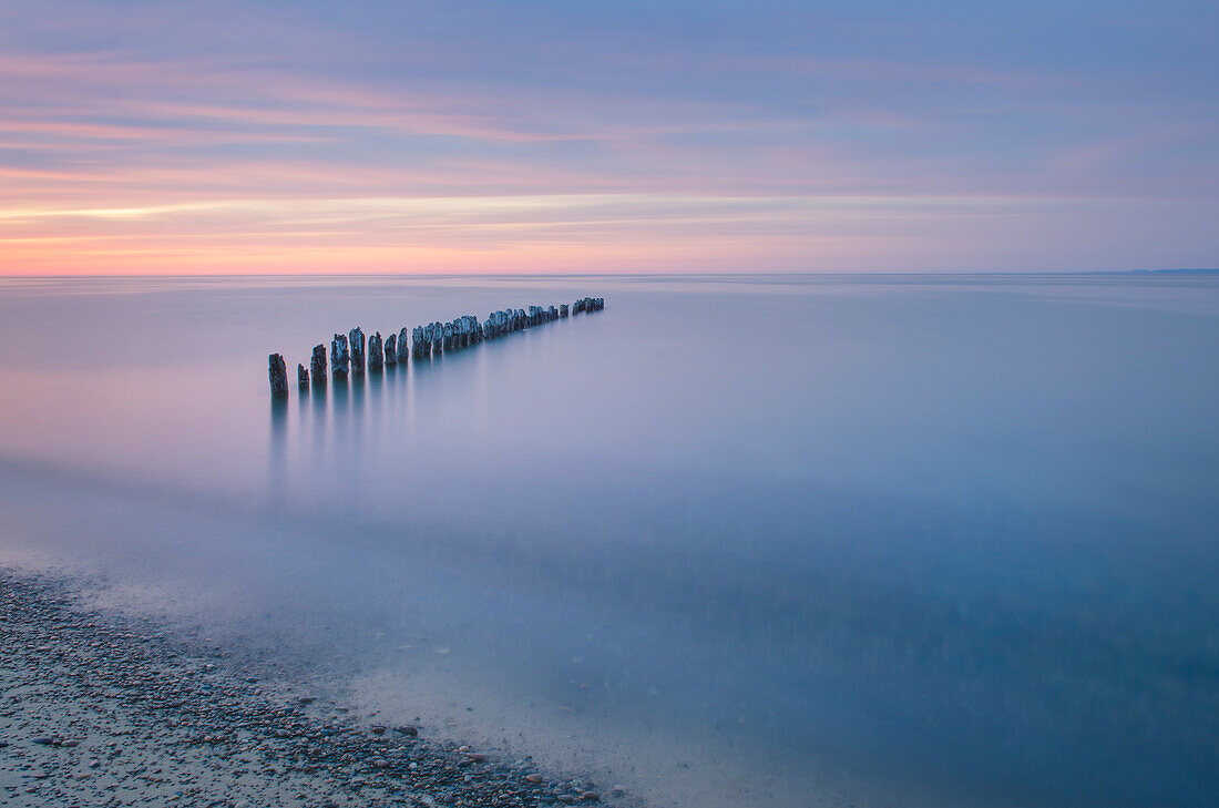 Twilight over Lake Superior seen from beach at Whitefish Point, Upper Peninsula, Michigan