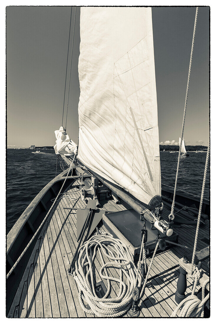 USA, Massachusetts, Cape Ann, Gloucester, America's Oldest Seaport, Gloucester Schooner Festival, schooner sails (PR)