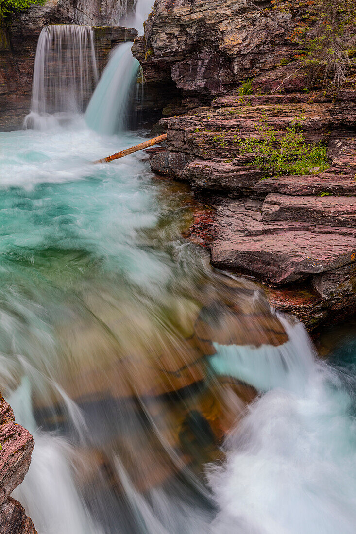 St Mary Falls in Glacier National Park, Montana, USA (Large format sizes available)