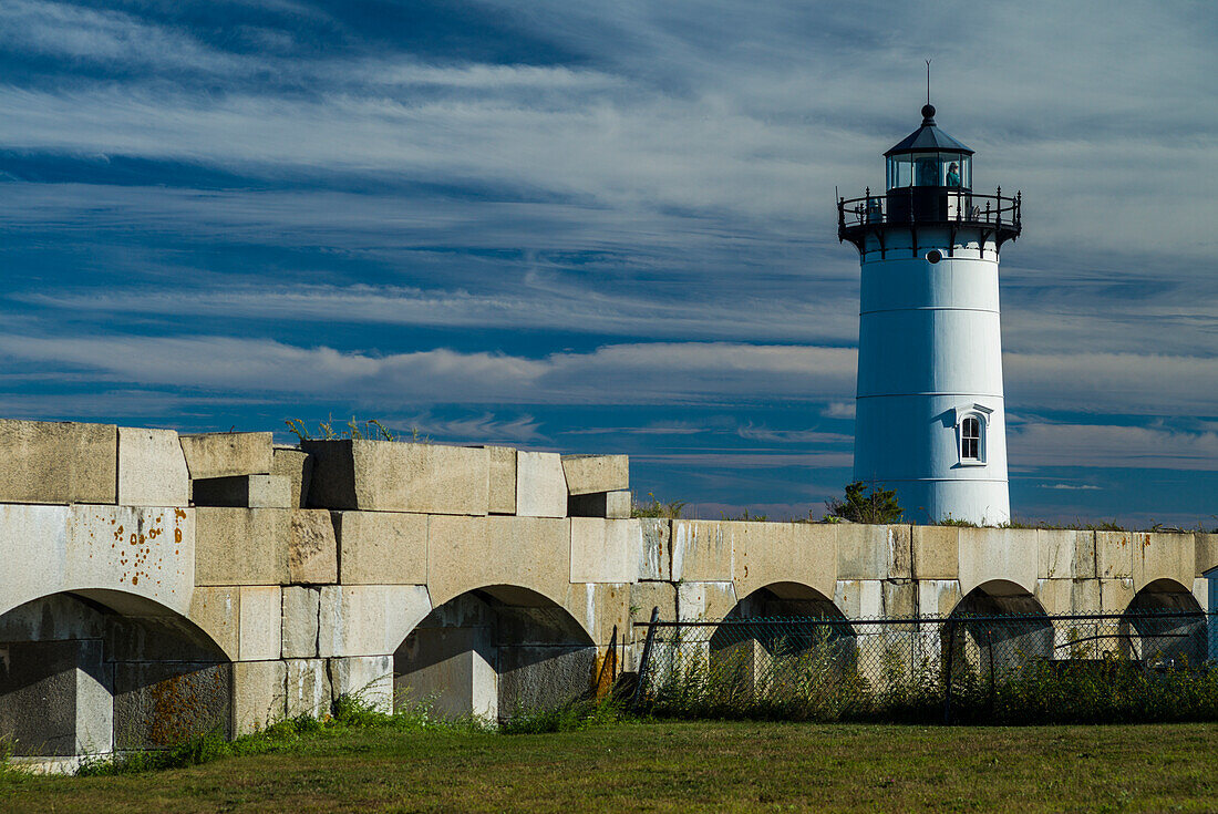 USA, New Hampshire, New Castle, Portsmouth Harbor Lighthouse und Fort Constitution