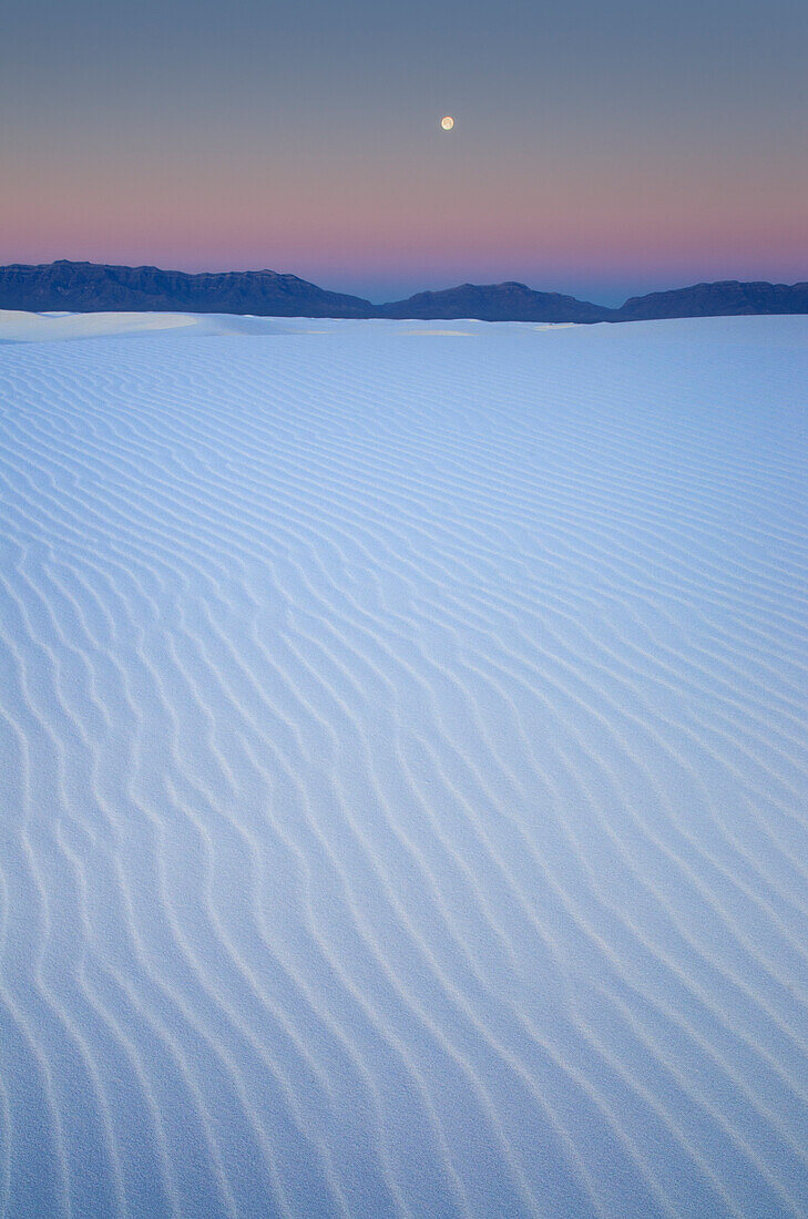 Full moon over White Sands National Monument, New Mexico