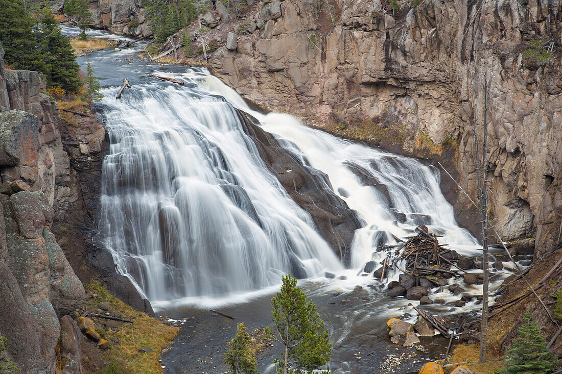 Gibbon Falls im Yellowstone-Nationalpark, Wyoming