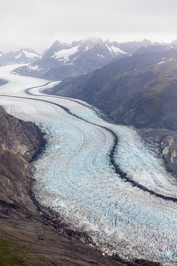 Flight-seeing from Haines over the Fairweather Range in Glacier Bay National Park, Southeast Alaska, United States of America, North America