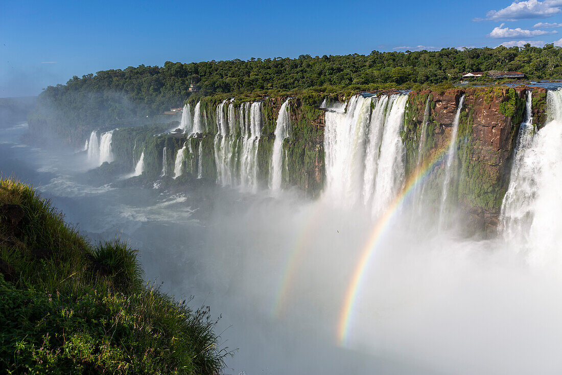 A view of the Devil's Throat (Garganta del Diablo), Iguazu Falls, UNESCO World Heritage Site, Misiones Province, Argentina, South America
