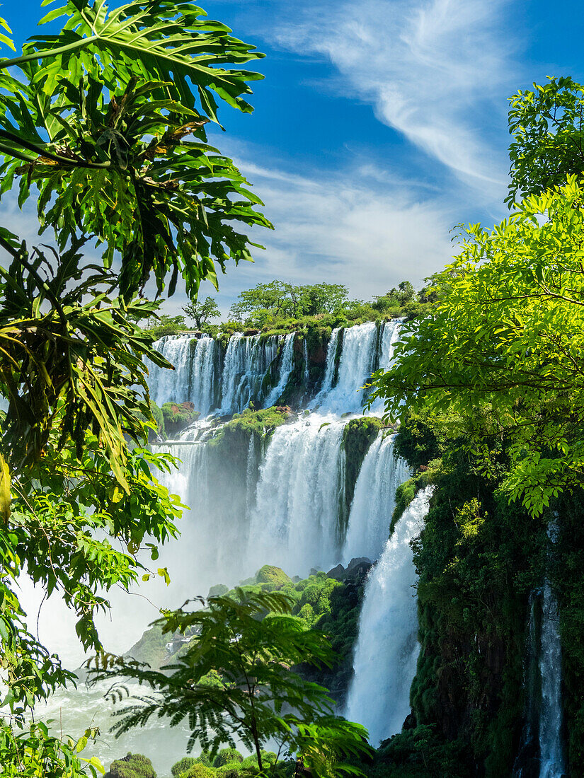 A view from the lower circuit at Iguazu Falls, UNESCO World Heritage Site, Misiones Province, Argentina, South America