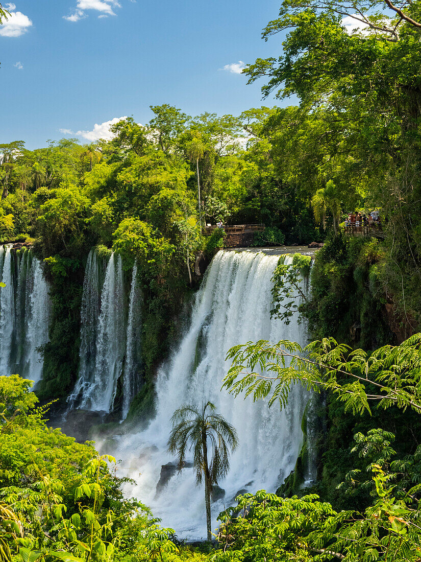 A view from the lower circuit at Iguazu Falls, UNESCO World Heritage Site, Misiones Province, Argentina, South America