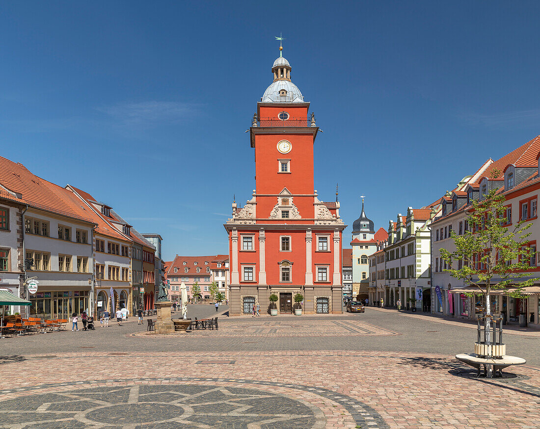 Hauptmarkt marketplace and town hall, Gotha, Thuringian Basin, Thuringia, Germany, Europe