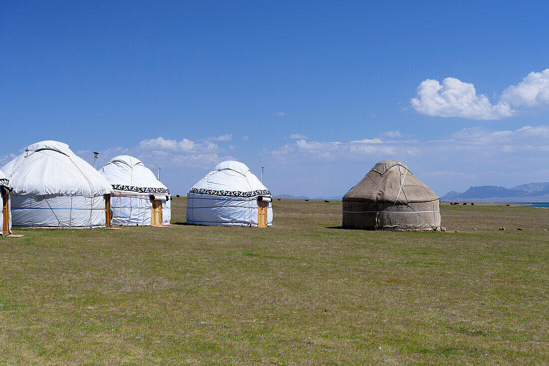 Jurtenlager, Song-Kol-See, Provinz Naryn, Kirgisistan, Zentralasien, Asien