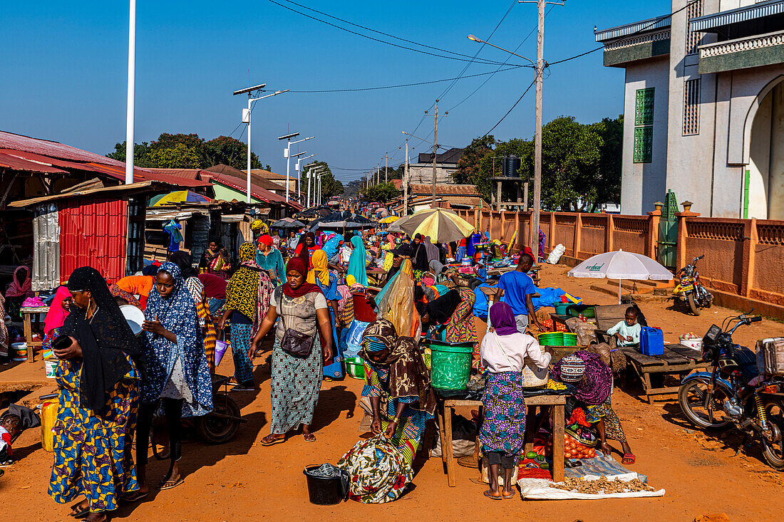 Market in Dalaba, Futa Djallon, Guinea Conakry, West Africa, Africa