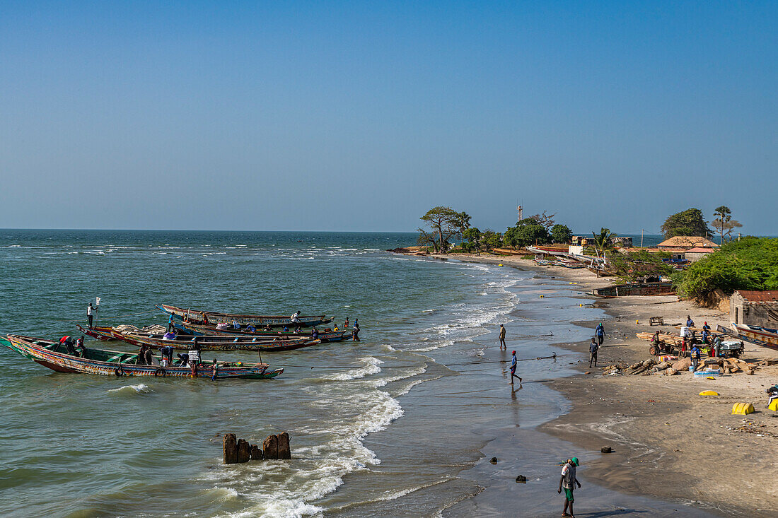 Fishing boats in Barra, Gambia, West Africa, Africa