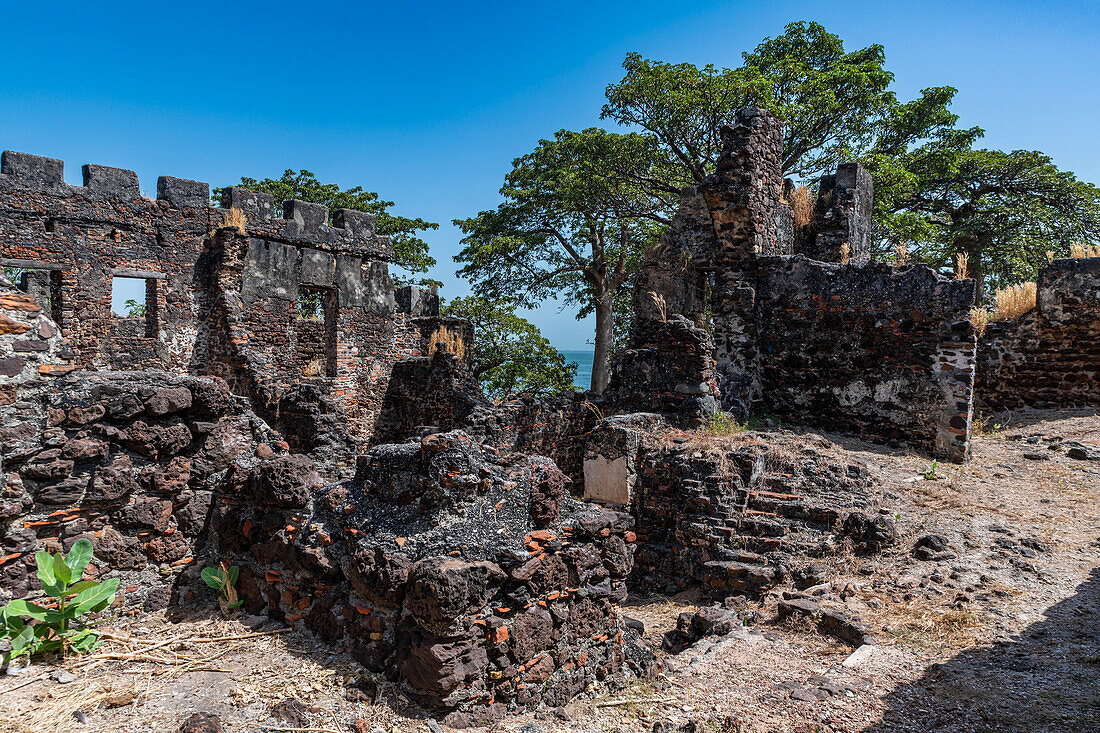 Ruins of Fort James, Kunta Kinteh Island (James Island), UNESCO World Heritage Site, Western slave trade, Gambia, Africa