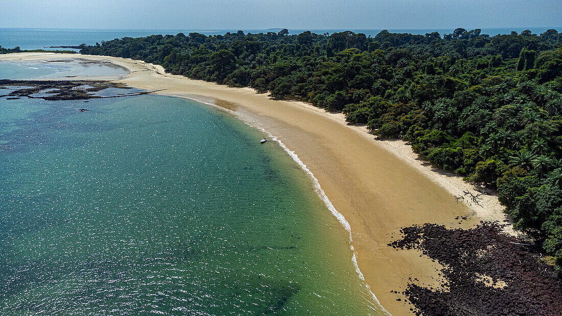 Aerial of Joao Viera island, Marinho Joao Vieira e Poilao National Park, Bijagos archipelago, Guinea Bissau, West Africa, Africa