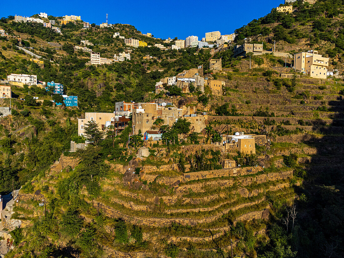 Green terraces, Fayfa mountain, Jazan province, Saudi Arabia, Middle East