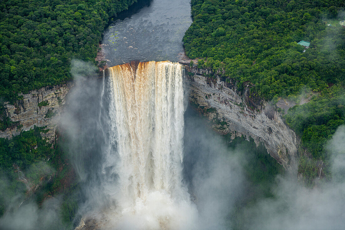Aerial of the Kaieteur Falls, Potaro River, Guyana, South America