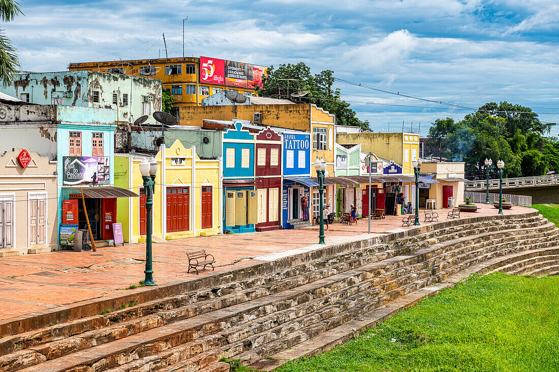 Tiny stores along the Acre River, Rio Branco, Acre State, Brazil, South America
