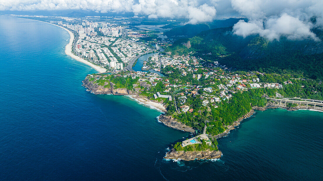 Aerial of Joa, Barra de Tijuca, Rio de Janeiro, Brazil, South America