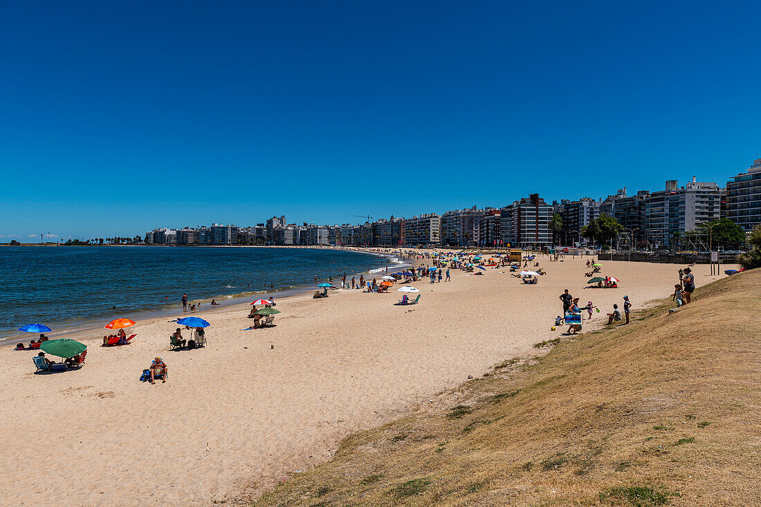 Beach in downtown Montevideo, Uruguay, South America