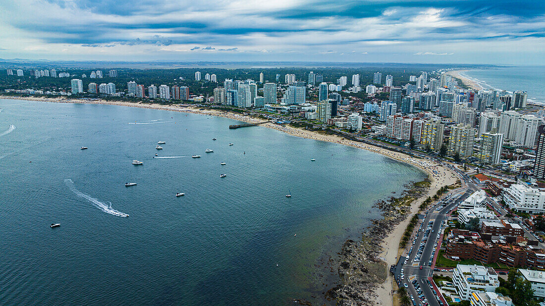 Aerial of Punta del Este, Uruguay, South America