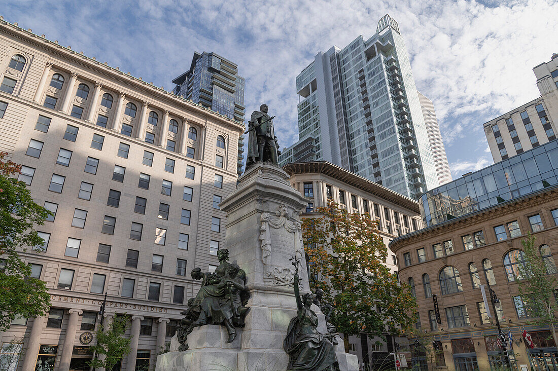 Edward VII Monument in Phillips Square Park, Montreal, Quebec, Canada, North America
