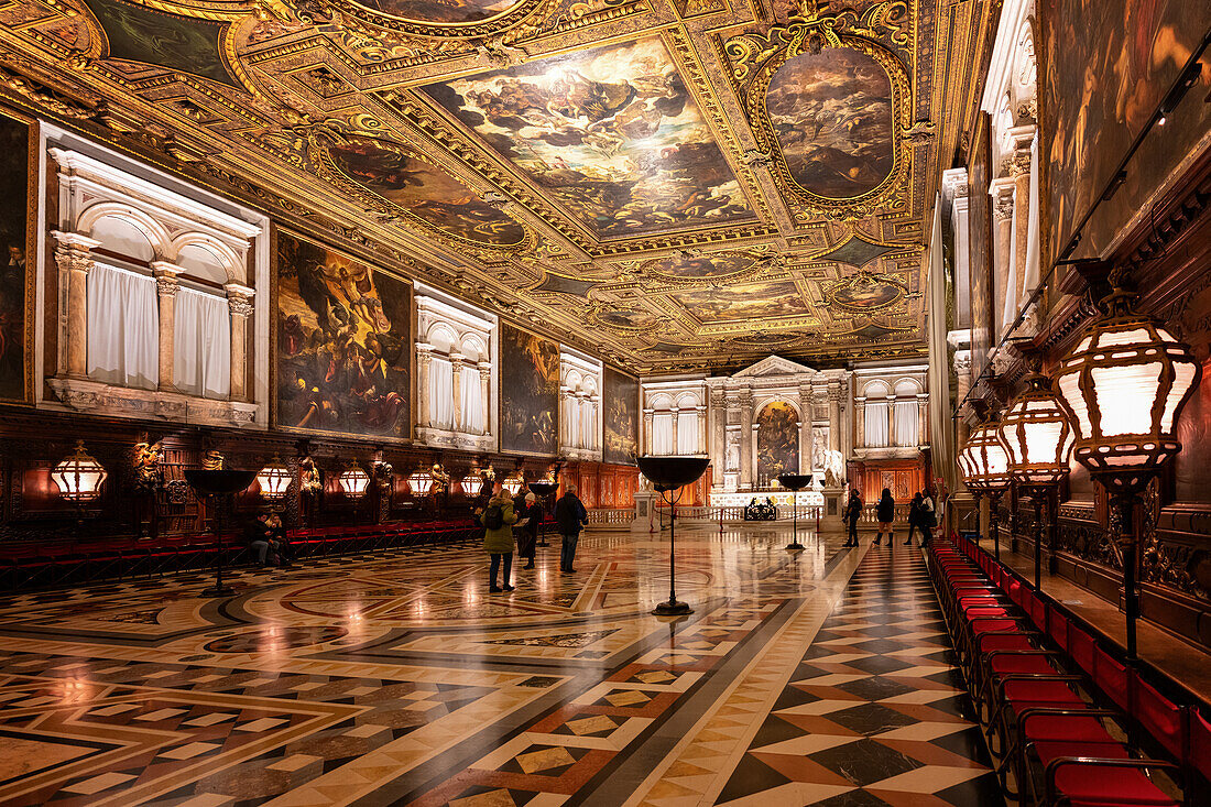 Innenraum der Scuola Grande di San Rocco, Venedig, Venetien, Italien, Europa