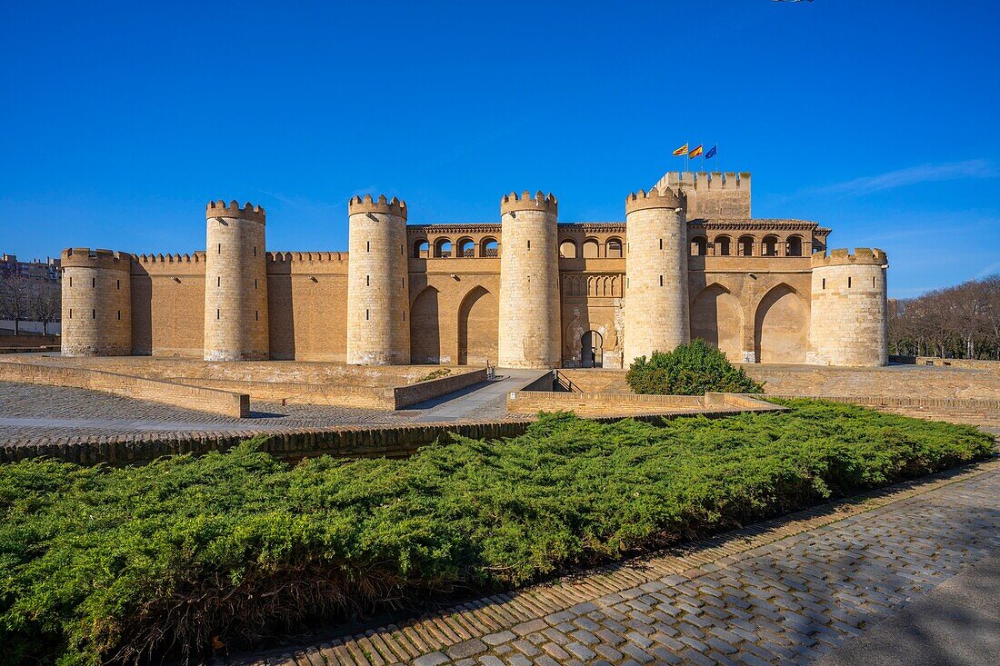 Aljaferia, UNESCO-Welterbestätte, Zaragoza, Aragon, Spanien, Europa