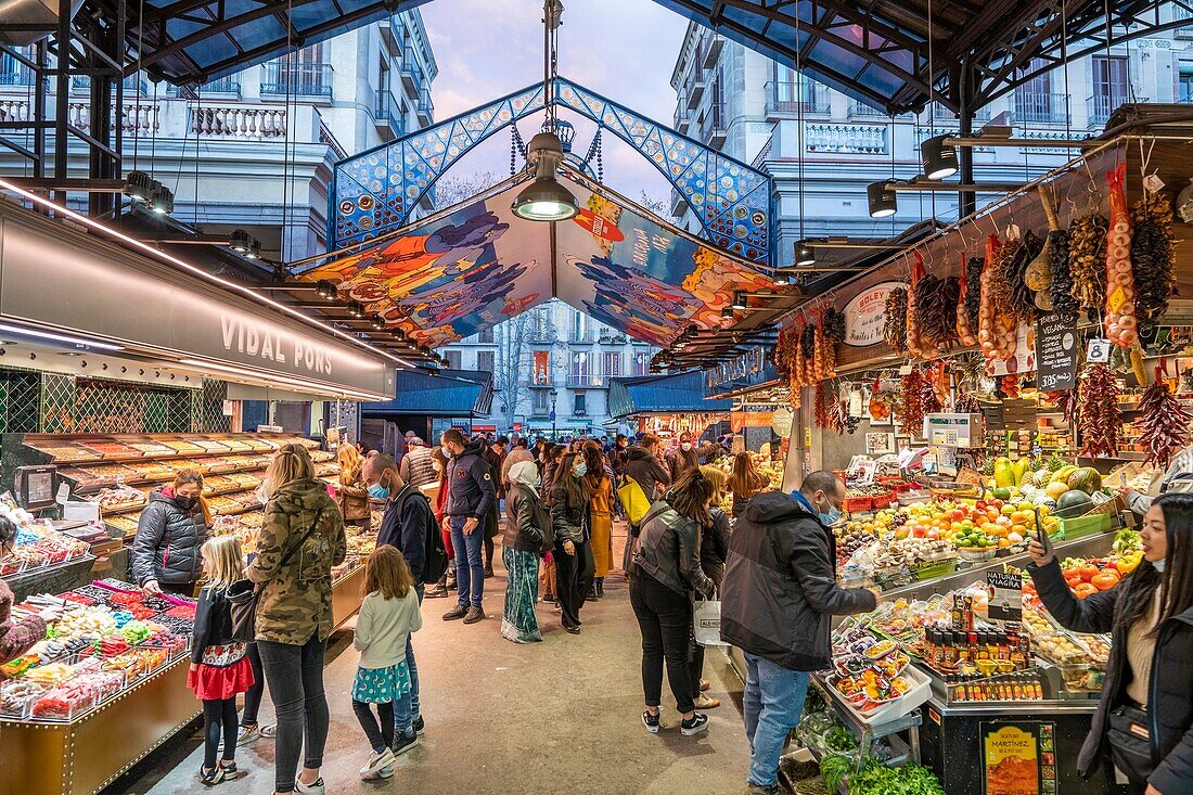 Der Boqueria-Markt, Barcelona, Katalonien, Spanien, Europa