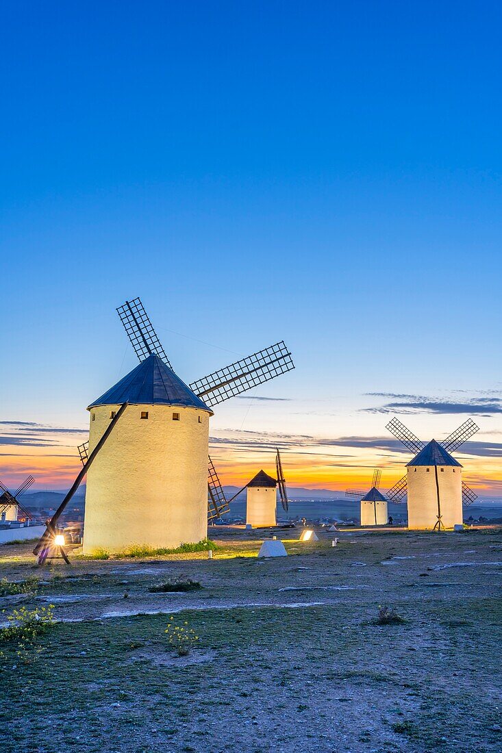 Windmühlen, Campo de Criptana, Ciudad Real, Kastilien-La Mancha, Spanien, Europa