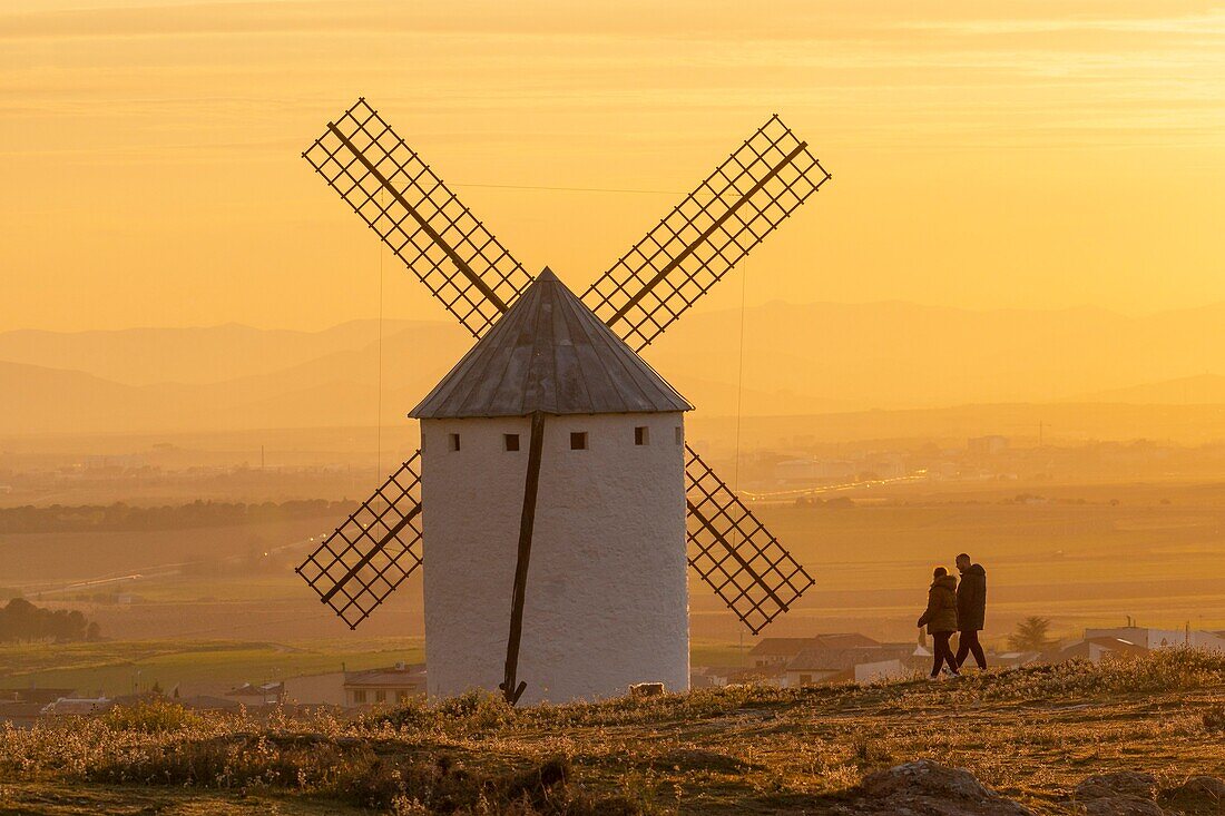 Windmühle, Campo de Criptana, Ciudad Real, Kastilien-La Mancha, Spanien, Europa