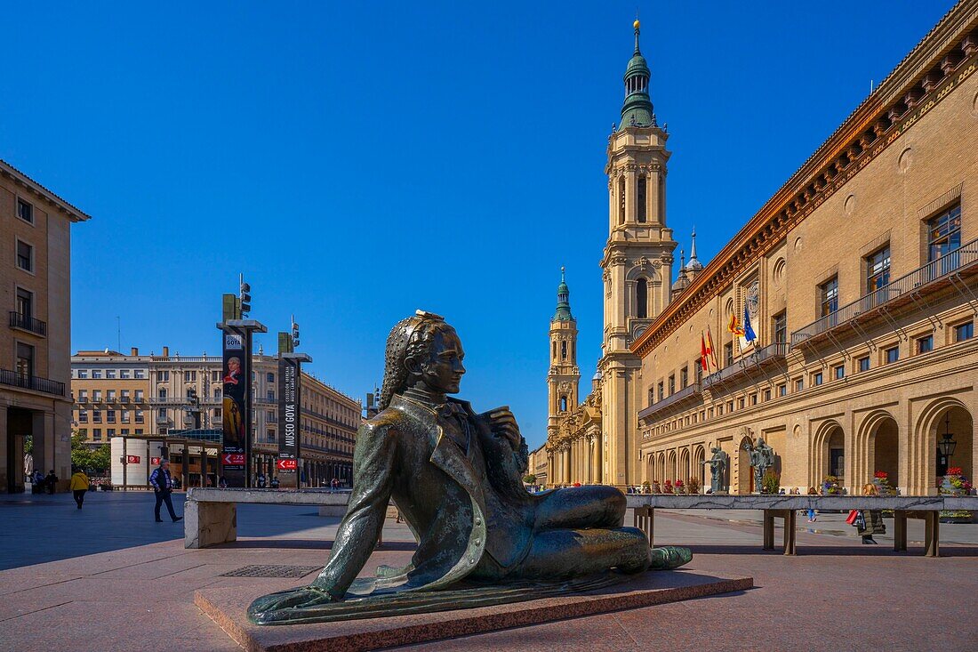 Plaza del Pilar, Zaragoza, Aragonien, Spanien, Europa