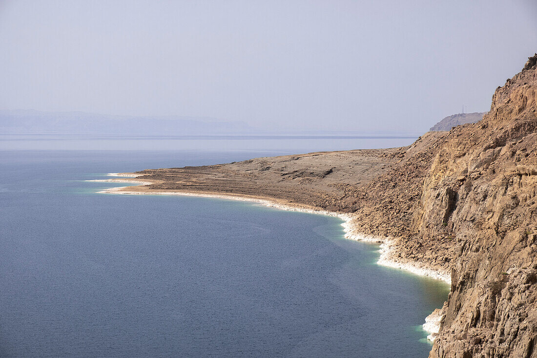 The coast of Dead Sea on the Jordan side, Jordan, Middle East