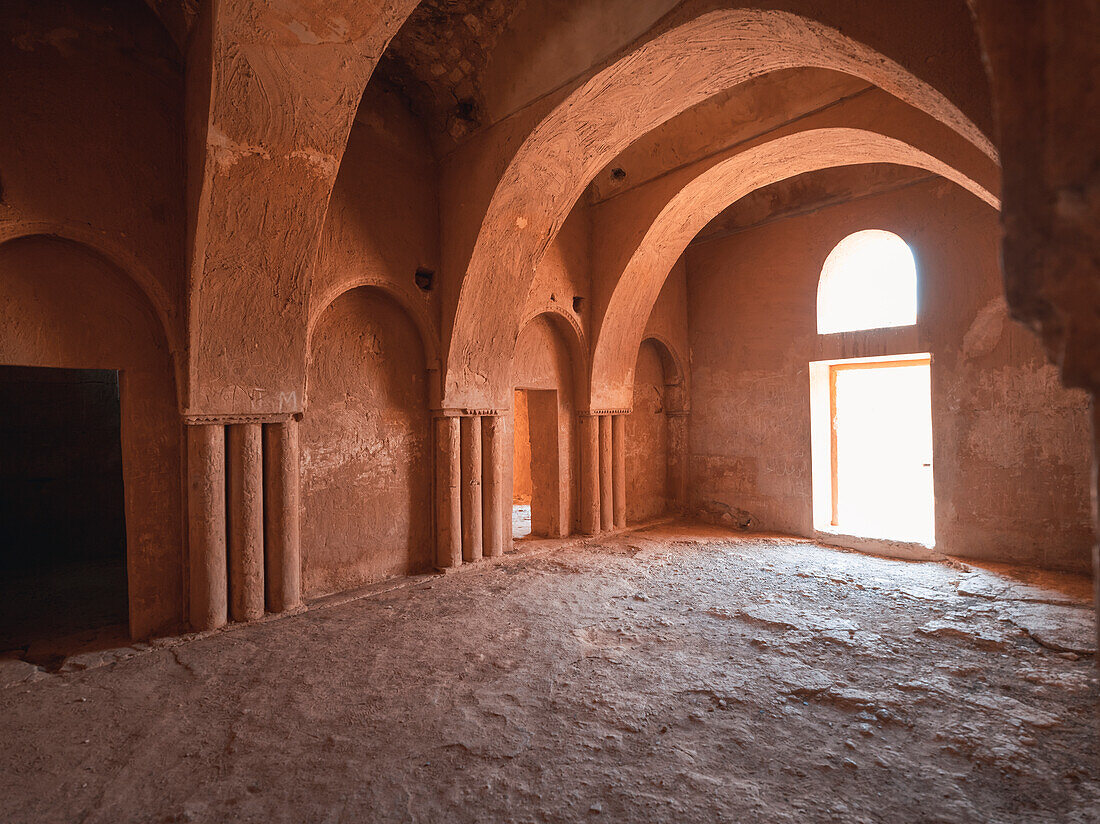 Interior of Qasr al-Kharana desert castle, Jordan, Middle East
