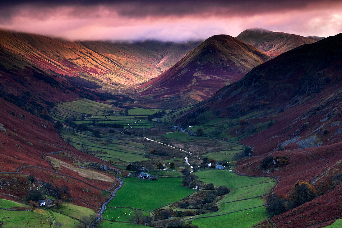 Martindale Common and The Nab from Hallin Fell in autumn, Lake District National Park, UNESCO World Heritage Site, Cumbria, England, United Kingdom, Europe