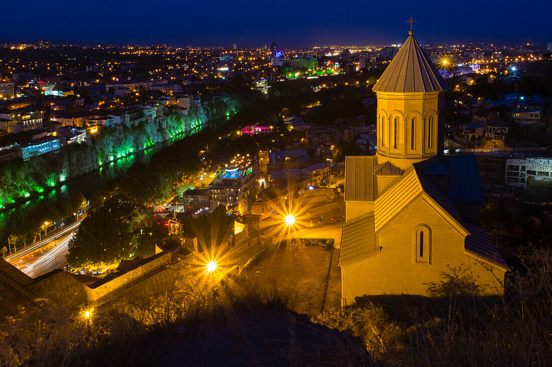 Saint Nicholas's Orthodox Church at Narikala Fortress, Tbilisi, Georgia, Central Asia, Asia