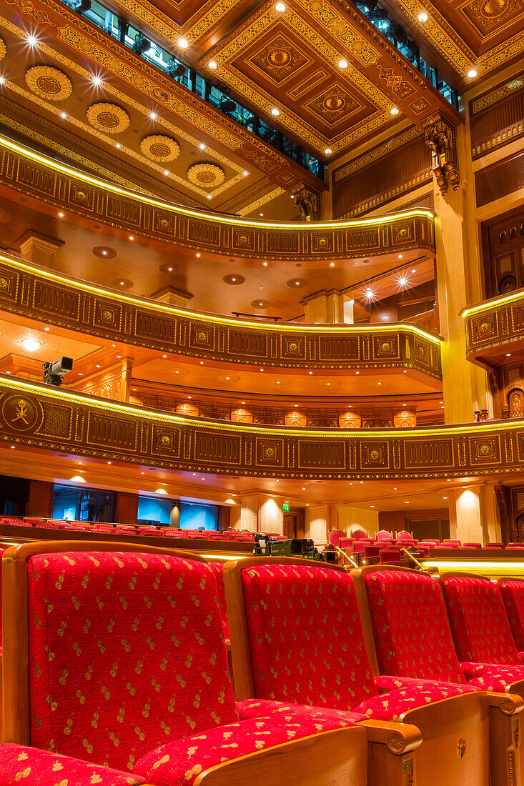 Innenraum des Königlichen Opernhauses, Muscat, Oman, Naher Osten