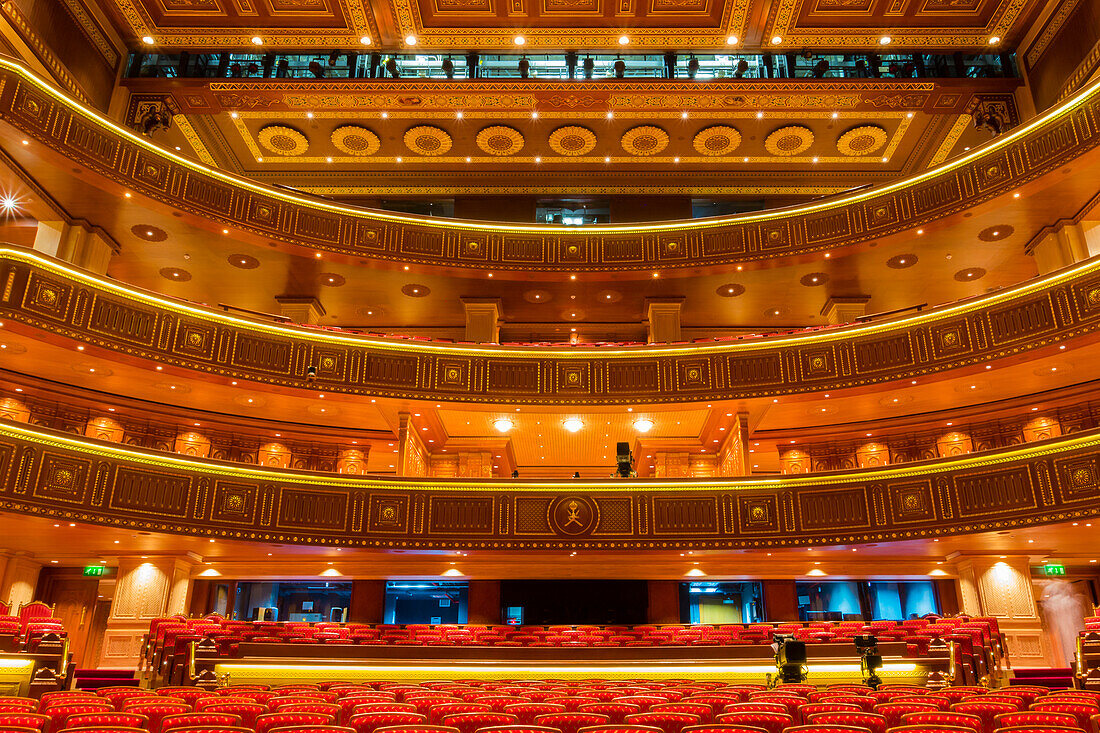 Innenraum des Königlichen Opernhauses, Muscat, Oman, Naher Osten