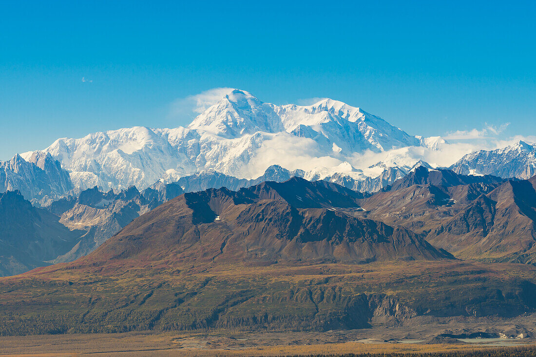 Alaska Range vom K'esugi Ridge Trail aus gesehen, Denali State Park, Matanuska-Susitna Borough, Süd-Zentral-Alaska, Alaska, Vereinigte Staaten von Amerika, Nordamerika