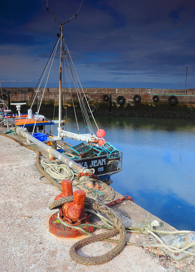 Fischerboot, John O' Groats Harbour, Caithness, Schottland, Vereinigtes Königreich, Europa