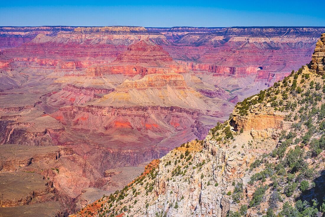 Blick auf den Grand Canyon vom South Kaibab Trail, Grand-Canyon-Nationalpark, UNESCO-Weltnaturerbe, Arizona, Vereinigte Staaten von Amerika, Nordamerika