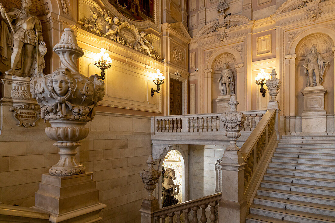 Royal Staircase, Royal Palace, Turin, Piedmont, Italy, Europe