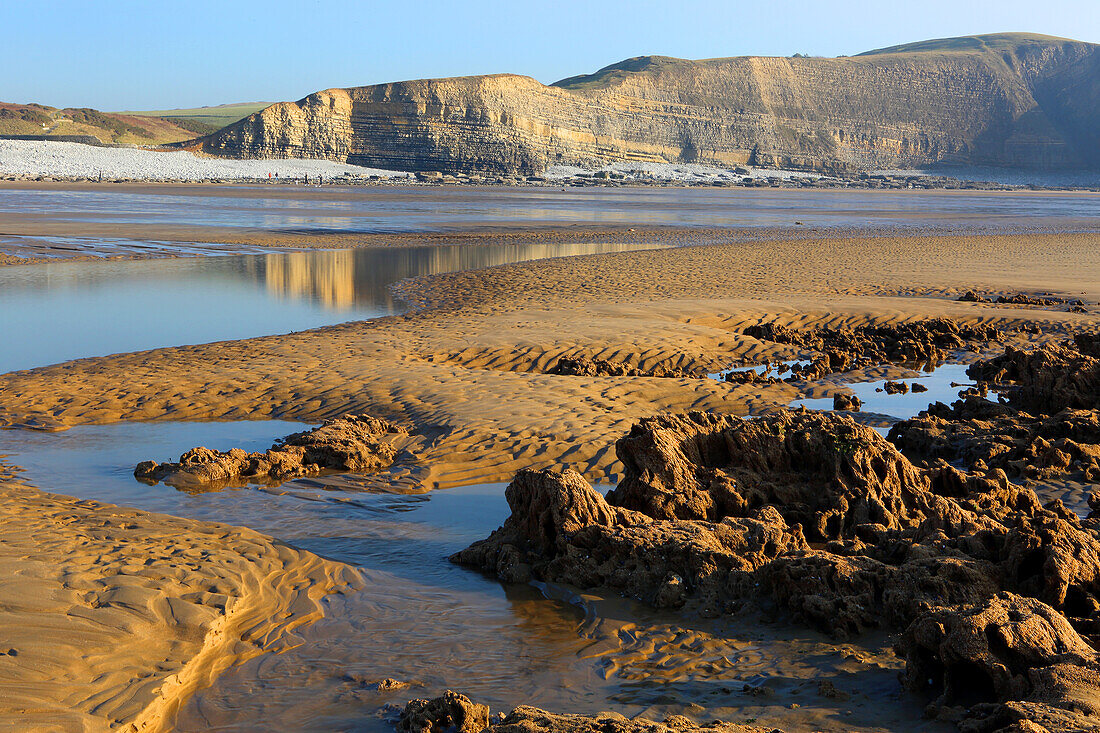 Dunraven Bay (Southerndown Beach), Glamorgan Heritage Coast, Wales, Vereinigtes Königreich, Europa