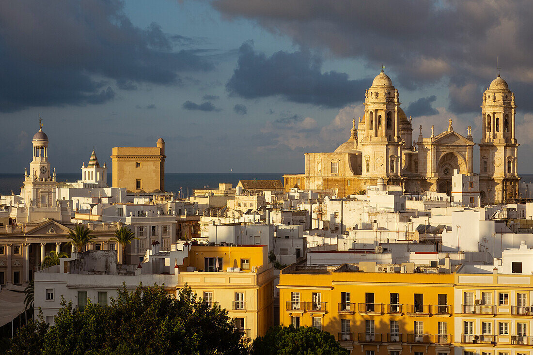 Skyline with Cathedral, Cadiz, Andalusia, Spain, Europe