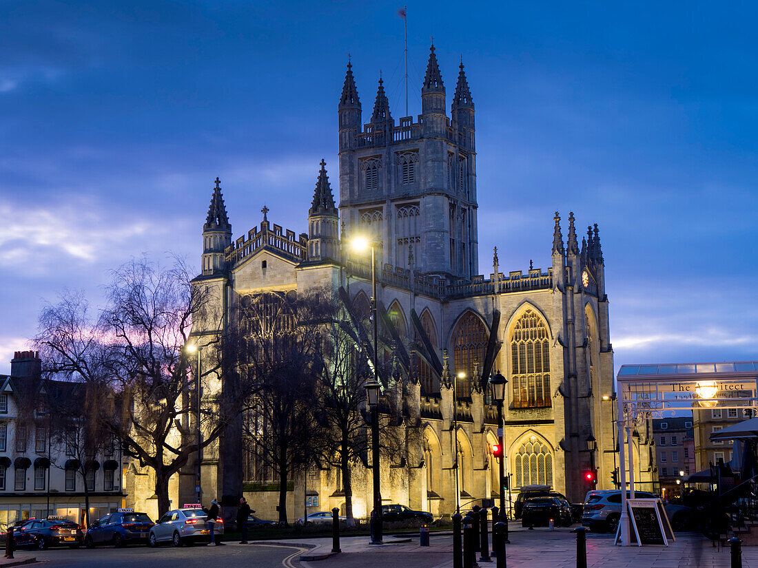 Bath Abbey, Bath, UNESCO-Welterbestätte, Somerset, England, Vereinigtes Königreich, Europa