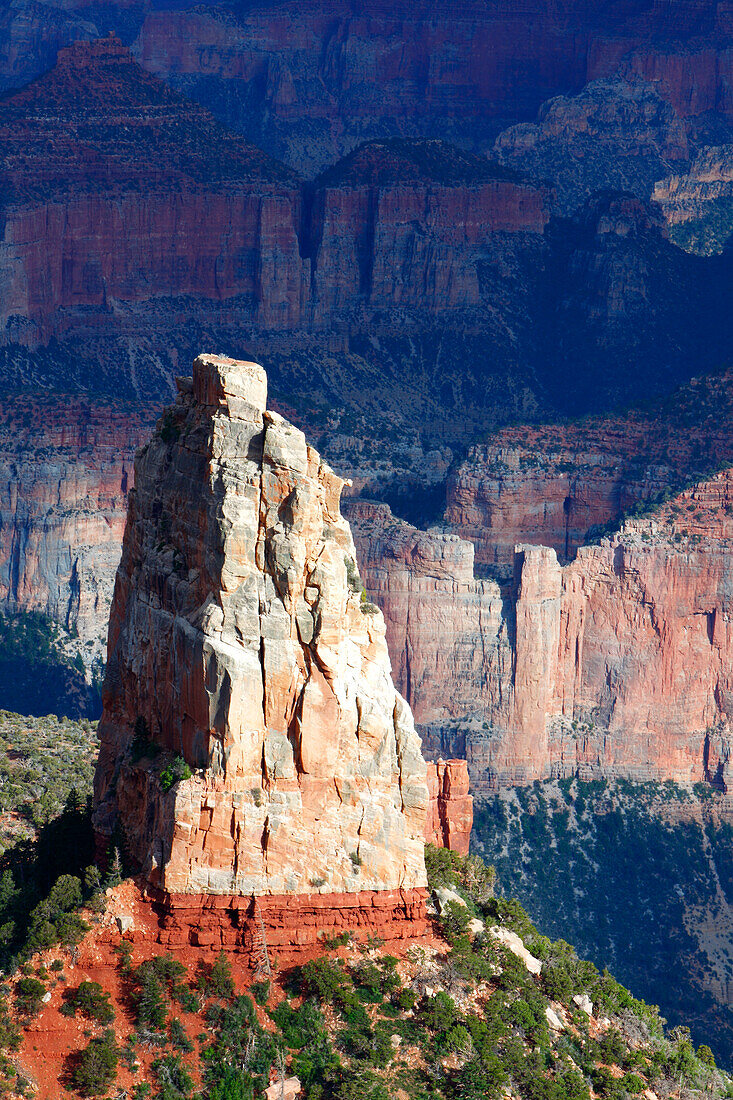 Mount Hayden von Point Imperial, Nordrand, Grand Canyon, Arizona, Vereinigte Staaten von Amerika, Nordamerika