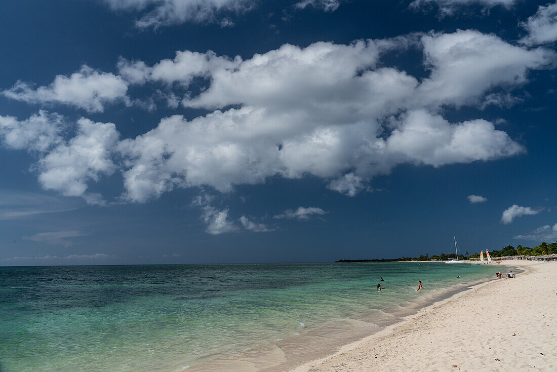 The luxury of a near deserted white sand beach, Trinidad, Cuba, West Indies, Caribbean, Central America