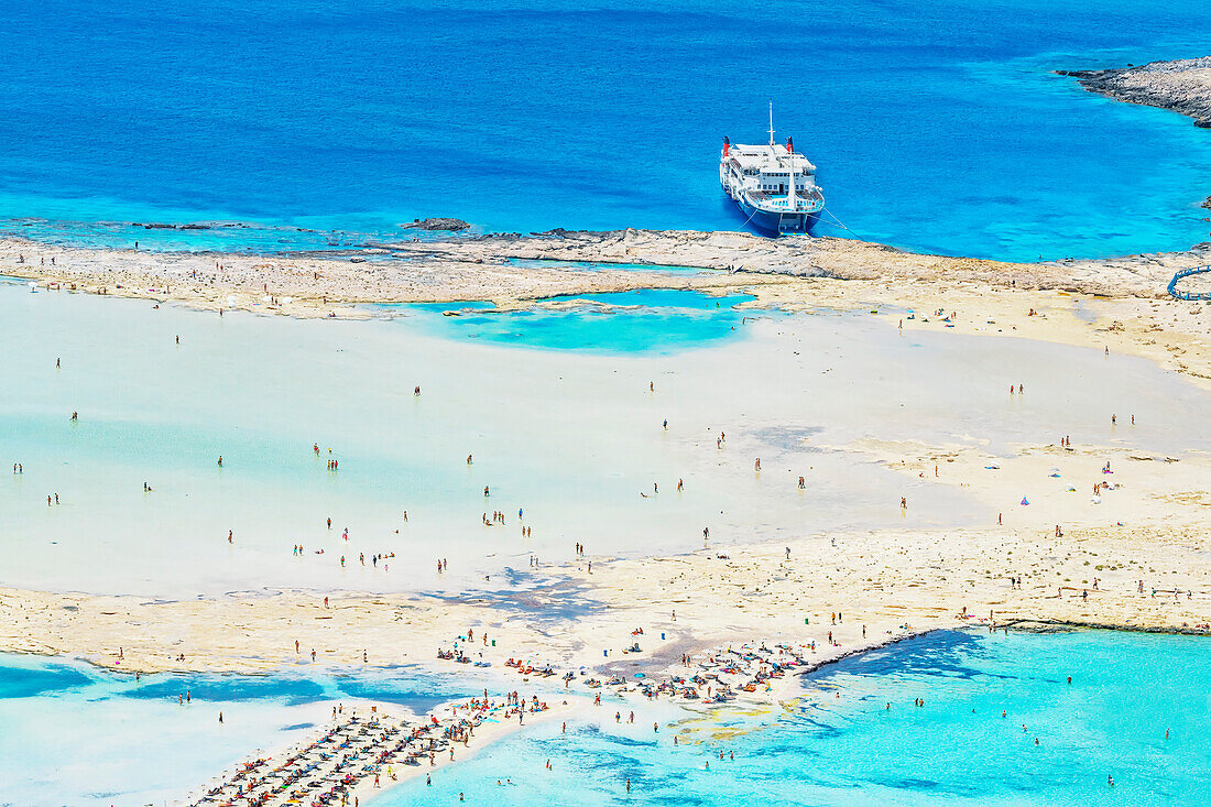 Strand von Balos, Gramvousa-Halbinsel, Chania, Kreta, Griechische Inseln, Griechenland, Europa