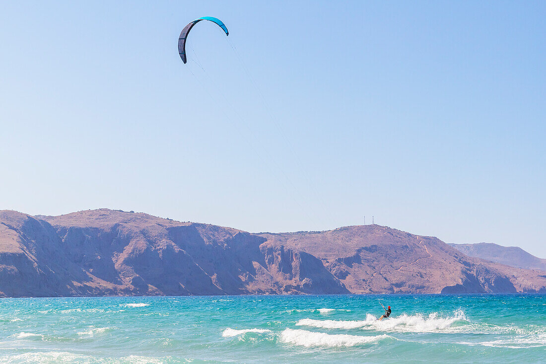 Kitesurfen, Episkopi Strand, Rethymno, Kreta, Griechische Inseln, Griechenland, Europa