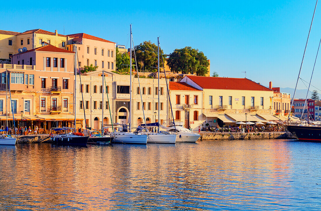 The Venetian Harbour, Chania, Crete, Greek Islands, Greece, Europe